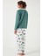 Desenli Regular Fit Apaş Yaka Beli Lastikli Bol Paça Pijama Takımı Bayan PİJAMA TAKIMI 65714300 7