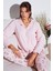 Desenli Regular Fit Apaş Yaka Beli Lastikli Bol Paça Pijama Takımı Bayan PİJAMA TAKIMI 65714300 1