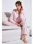 Desenli Regular Fit Apaş Yaka Beli Lastikli Bol Paça Pijama Takımı Bayan PİJAMA TAKIMI 65714300 2