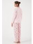 Desenli Regular Fit Apaş Yaka Beli Lastikli Bol Paça Pijama Takımı Bayan PİJAMA TAKIMI 65714300 7