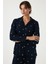 Streç Regular Fit Apaş Yaka Beli Lastikli Pijama Takımı Bayan PİJAMA TAKIMI 65720501 5