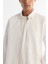 Erkek Regular Fit Beyaz Düğmeli Yaka %100 Pamuk Oxford Basic Gömlek B002034 2