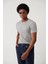 Erkek Gri Soft Touch Modal Bisiklet Yaka Dokulu Ribanalı Triko T-shirt B005010 4