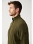 Erkek Haki Dik Yaka Soğuğa Dayanıklı Fermuarlı Polar Sweatshirt E001069 2