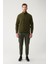 Erkek Haki Dik Yaka Soğuğa Dayanıklı Fermuarlı Polar Sweatshirt E001069 5