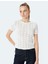 Fiyonklu Kısa Kollu Ajurlu Slim Fit Bisiklet Yaka Triko Kazak 2