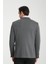 Jasino Erkek Antrasit Pamuklu Likralı Slim Fit Örme Esneyen Mono Yaka Blazer Ceket 4