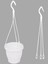Katı Plastik Makrome Askılı Saksı 15 Adet Beyaz 16 cm 1