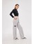 Kargo Cepli Palazzo Oversize Kesim Iki Iplik Bol Paça Eşofman Altı Pantalon - Gri 4