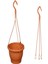 Katı Plastik Makrome Askılı Saksı 5 Adet Kahverengi 16 cm 1