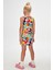 Cutouts Foliage Kız Çocuk Desenli Kolsuz Elbise 4