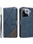 Xiaomi 15 Pro Kılıf Deri Geometrik Çizgi Cüzdan Telefon Kılıfı Bilek Kayışlı-Mavi (Yurt Dışından) 1