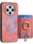 Manyetik Telefon Kılıfı Xiaomi Redmi Için 14C 4G/14R 5g/poco C75 4g Pu Deri Arka Kapak ile Kart Tutucu Halka Standı-Pembe (Yurt Dışından) 4
