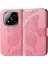 Xiaomi Redmi Note 14 Pro+ 5g Kılıf Pu Deri Cüzdan Telefon Kapağı Desenli-Pembe (Yurt Dışından) 1