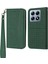 Xiaomi 14T Pro Kılıf Dokuma Doku Pu Deri Cüzdan Telefon Kapağı-Siyahımsı Yeşil (Yurt Dışından) 1