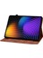 Xiaomi Pad 7 Pro / Pad 7 Kılıf Zambak Çiçeği Künye Kart Yuvaları Deri Tablet Kapağı-Kahverengi (Yurt Dışından) 3