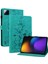 Xiaomi Pad 7 Pro / Pad 7 Kılıf Zambak Çiçeği Künye Kart Yuvaları Deri Tablet Kapağı-Yeşil (Yurt Dışından) 1
