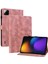Xiaomi Pad 7 Pro / Pad 7 Kılıf Zambak Çiçeği Künye Kart Yuvaları Deri Tablet Kapağı-Pembe (Yurt Dışından) 1