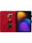 Xiaomi Pad 7 Pro / Pad 7 Kılıf Zambak Çiçeği Künye Kart Yuvaları Deri Tablet Kapağı-Kırmızı (Yurt Dışından) 2