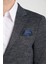Aimame Erkek Koyu Lacivert Mono Yaka Örme Esnek Likralı Kumaş Blazer Ceket 2