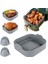 5,5 Qt Veya Daha Büyük Kare Airfryer Sepeti Için Isıya Dayanıklı Eldivenli Airfryer Silikon Kap Airfryer Yeniden Kullanılabilir Gömlekler (Yurt Dışından) 2