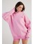 Kadın Pembe Standart Oversize Kapüşonlu Eye Unisex Sweat 4