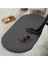 Koyu Gri Yıkanabilir Yumuşak Kaymaz Özel Taban Oval Peluş Halı Yolluk 1