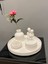 5 Parça Modern Dekoratif Beton Sunumluk Tepsi, Lotus Mum, Sarılan Çift, Mum Seti 5