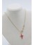 Xupıng Jewelry 14 Ayar Altın Kaplama, Yıldız Zirkon Taşlı Pembe Kolye 3