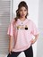 Kedi Halleri Baskılı Kadın Oversize Salas T-Shirt Boyfriend 3