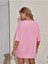 Panda Baskılı Pembe Oversize T-Shirt Salaş Boyfirend 4