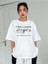Beyaz Oversize T-Shirt Challenge Baskılı 1