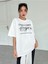 Beyaz Oversize T-Shirt Challenge Baskılı 3