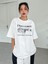 Beyaz Oversize T-Shirt Challenge Baskılı 4