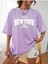 New York 1968 Baskılı Kadın Oversize Salas T-Shirt Boyfriend 1