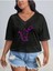 Kadın Baskılı Kadın Oversize V Yaka T-Shirt Salaş 3