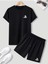 Unisex Siyah Playstation Oversize T-Shirt Şort ve Kombin 2