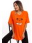 Garfield Baskılı Turuncu Oversize Tshirt 4