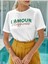 Kadın Oversize T-Shirt L' Amour Baskılı 1