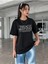 Siyah Best State Baskılı Oversize T-Shirt 3
