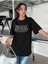 Siyah Best State Baskılı Oversize T-Shirt 4