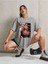Skeleton Baskılı Kadın Oversize Salaş T-Shirt Boyfirend 1