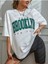 Beyaz Oversize T-Shirt Brooklyn Baskılı 1
