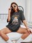 Surf Riders Baskılı Kadın Oversize T-Shirt Salaş Boyfirend 1