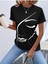Face Baskılı Kadın Oversize Siyah Salas T-Shirt Boyfriend 1