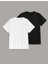 Unisex 2'li Paket Siyah-Beyaz Düz Oversize Bisiklet Yaka Salaş Tshirt 1