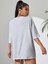 Kelebek Baskılı Kadın Oversize Gri Salas T-Shirt Boyfriend 3