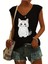 Kadın V Yaka Kolsuz Oversize Salas Boyfriend T-Shirt 1