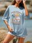 Surf Riders Baskılı Kadın Oversize T-Shirt Salaş Boyfirend 1