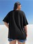 Siyah Oversize T-Shirt Rozet Baskılı 4